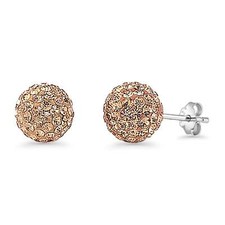Full Ball Stud Earrings 925 Sterling Silver 10mm