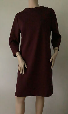 talbots burgundy dress Talbots Petite Pure Merino Wool Midi Knit Dress Women's Size SP Burgundy V-Neck