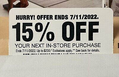 Buy Home Depot 15% Off Instore Coupon Expires 7/11/22