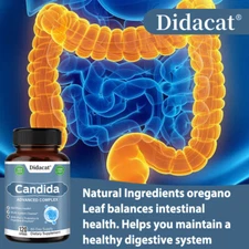 Potent Candida Cleanse support capsules and Detox with Herbs Enzymes formula