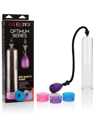 CalExotics Big Man's Pump 12'' W/3 Sized Sleeves Male Enlarger Enlargement Clear