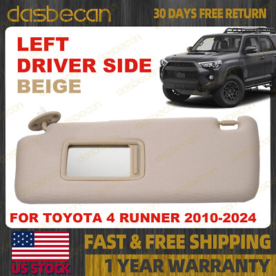 Left Driver Side Beige Sun Visor for Toyota 4Runner 2010-2024 74320-35A91-E1
