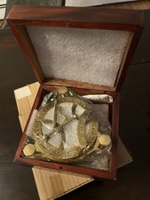 Nautical West London Sundial Compass With HandCrafted Wooden box 4 inches