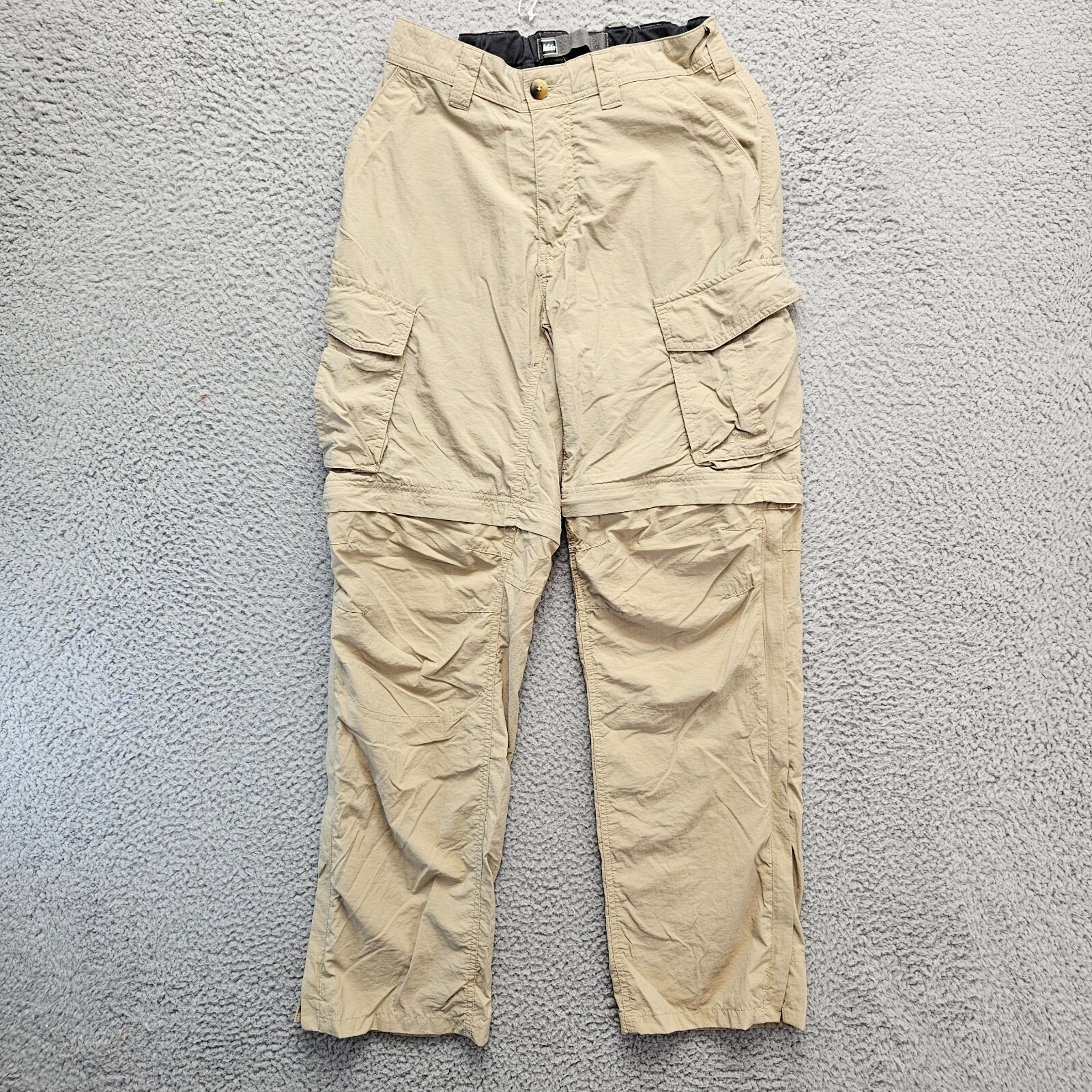 REI Pants Mens Size 30 Beige Convertible Outdoor Hiking Cargo
