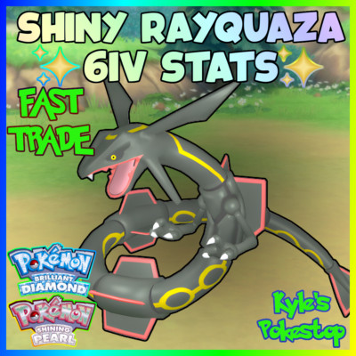   6IV Shiny   Rayquaza Pokemon Brilliant Diamond & Shining Pearl BDSP EV'D FAST