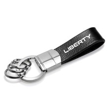 Jeep Liberty Genuine Black Leather Strap Loop Key Chain Jeep Liberty Genuine Black Leather Strap Loop Key Chain