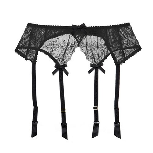 Sexy Women's Lace Floral Garter Belts 4 Straps Suspender Transparent Lingerie - Picture 5 of 20