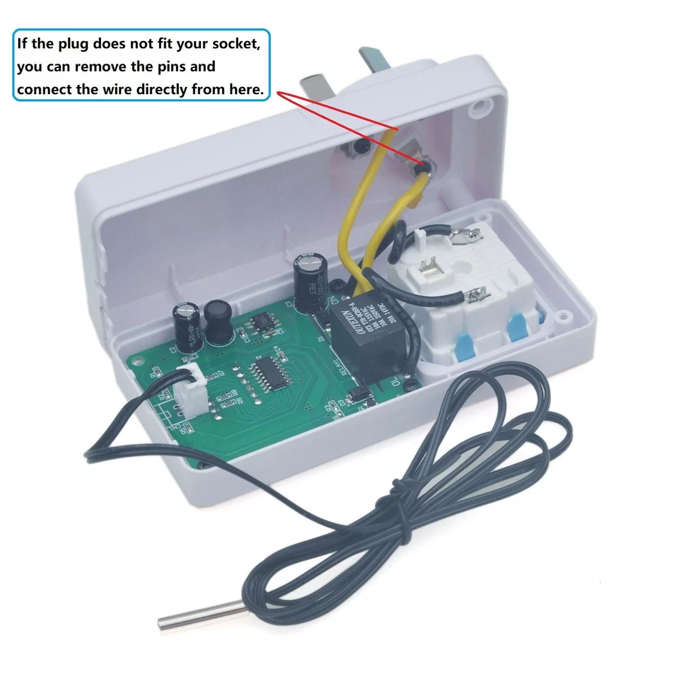220V Temp. Controller Adapter for Fish Tank Aquarium Greenhouse Heating Control - Image 2 of 4