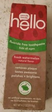 Hello Oral Care Kids Fluoride Free and SLS Free Toothpaste, Natural Watermelon,