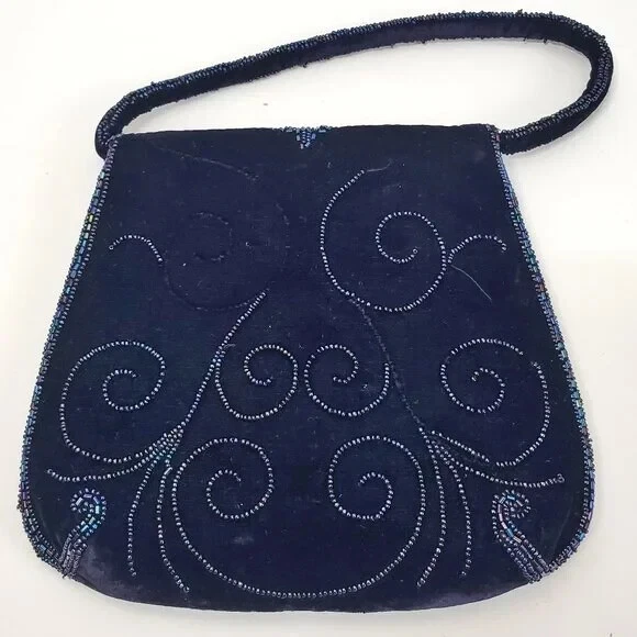 Mini monedero de fiesta vintage/mini monedero con cuentas Foto 3 de 4