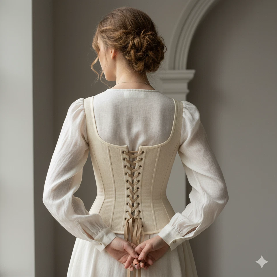 Corsé vintage hecho a mano / Bustier con cordones / Corsé Bridgerton Regency / Gótico Foto 2 de 4