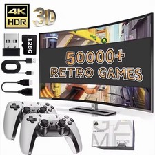 4K HDR Retro Game Console White Black HDMI 2.4G Wireless 128GB 50000 Games