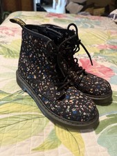 Dr. Martens Girls Delaney Courtney Side Zip Floral Junior Boots Youth Size 3