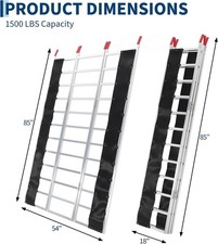 85" x 54" Extra Wide Aluminum Foldable Ramp 1500LBS Capacity Loading Ramp