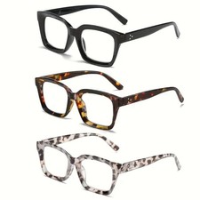 3PCS Spring Hinge Reading Glasses Anti-Blue Light Fashion Flower Design USA