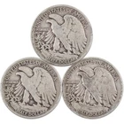 Liberty Walking Half Dollar 3 Coin PDS All Mint Gift Set VG 90% Silver 50c
