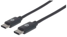 Manhattan USB-C to USB-C Cable, 2m, Male to Male, Black, 5 Gbps (USB 3.2 Gen1 ak