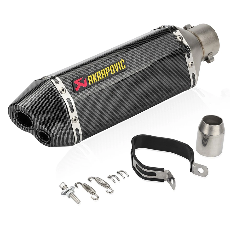 2" 51mm Universal Motorcycle Exhaust Double Tip Muffler Tail Pipe Dirt Bike ATV - Image 2 of 4