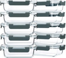 10-Pack,22 Oz Glass Meal Prep Containers,Glass Food Storage Containers