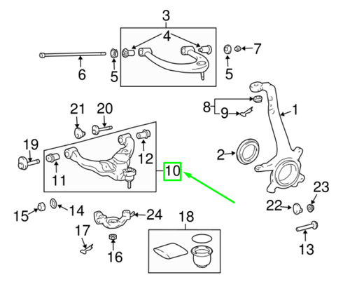 LEXUS GX J120 Front Left Lower Control Arm 4806960020 NEW GENUINE - Picture 2 of 3