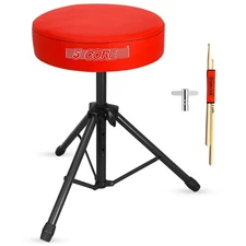5 Core Drum Throne 3" Padded Comfortable 330Lb Capacity Drummer Stool Adjustable