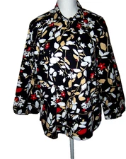 All Hours Womens Top Blouse Floral Shirt XXL Multicolor