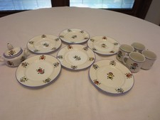 12 Piece Porcelain Rudolstadt Happifats Child's Doll Dish Set, Germany