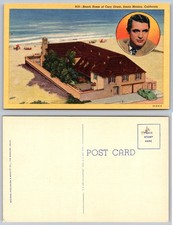 Beach Home Cary Grant Santa Monica California Postcard