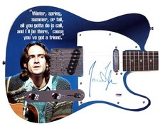 James Taylor Autographed You've Got A Friend Graphics Photo Guitar PSA