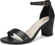 Women's Heeled Sandals Open Toe Ankle Strap 2.5-Inch Chunky Heels Dress...