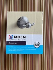 NEW Moen DN8403BN Preston Double Robe Hook, Brushed Nickel