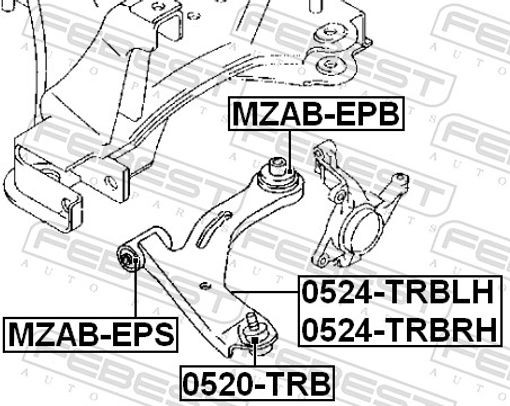 Fits FEBEST 0520-TRB BALL JOINT FRONT LOWER ARM