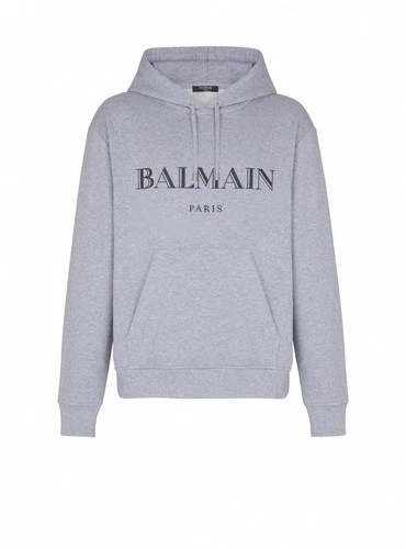 Balmain Man Gray Logo Hoodie - product listing photo