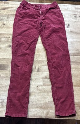 American Eagle Women s Red Corduroy High-Rise Stretch Skinny Jeans Casual 2