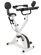 FitDesk 2.0 Indoor Stationary Exercise Bike with desktop workstation area