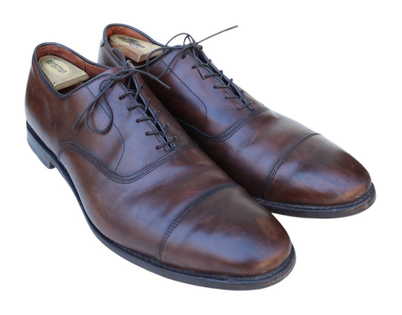 Allen Edmonds Park Avenue 5845 Brown Leather Cap Toe Oxford Dress Shoe SZ 14D