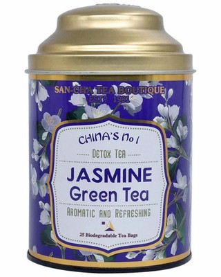 Sancha Tea Boutique, Jasmine Green Tea 25 Tea Bags Free Shipping World Wide