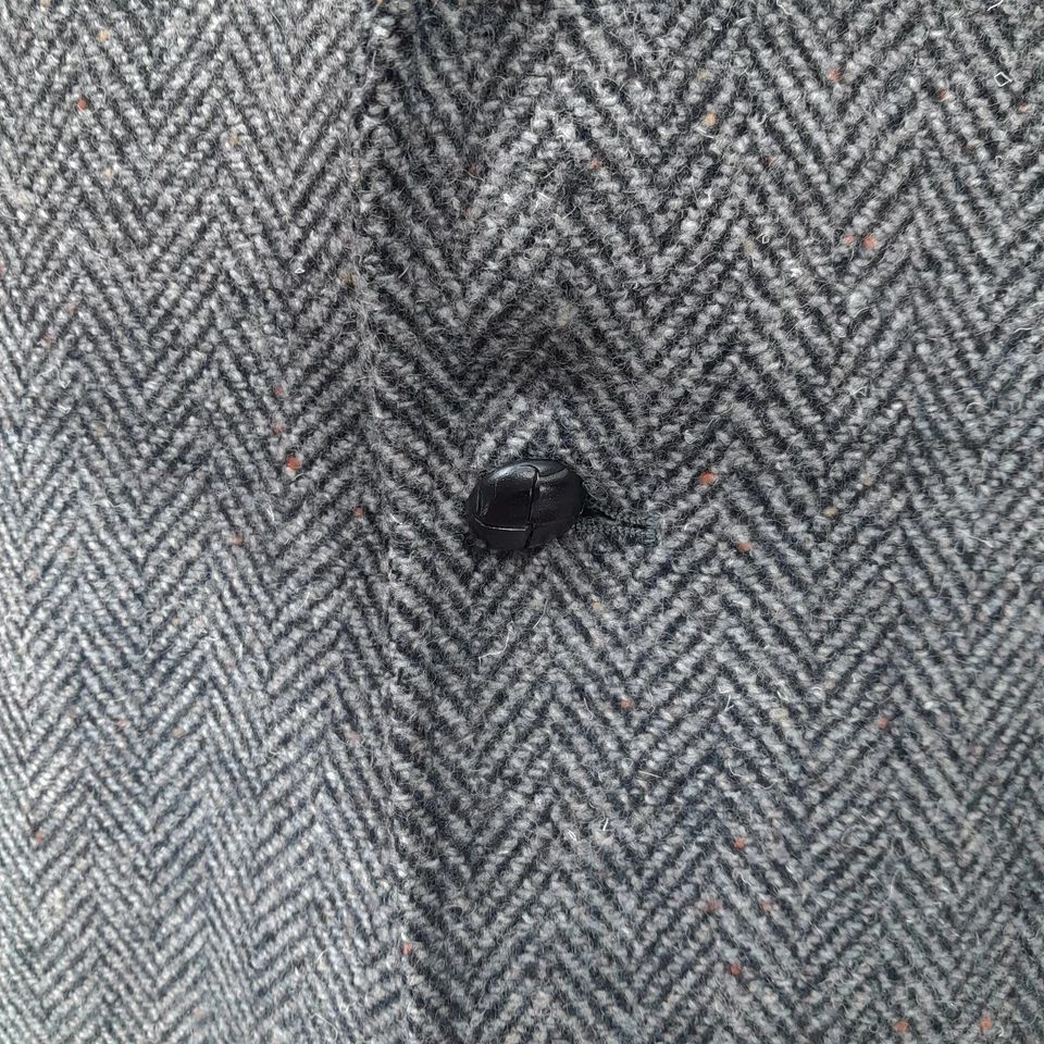 VTG PENDLETON Mens 44S WESTERN Herringbone Tweed Sport Coat SUEDE YOKE & ELBOWS - Image 3 of 4