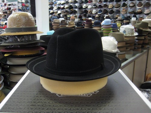 PANIZZA BLACK FUR FELT FEDORA DRESS HAT 