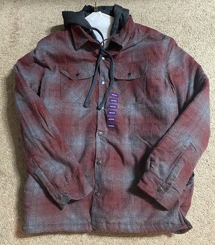 berkley jensen fleece hooded flannel shirt