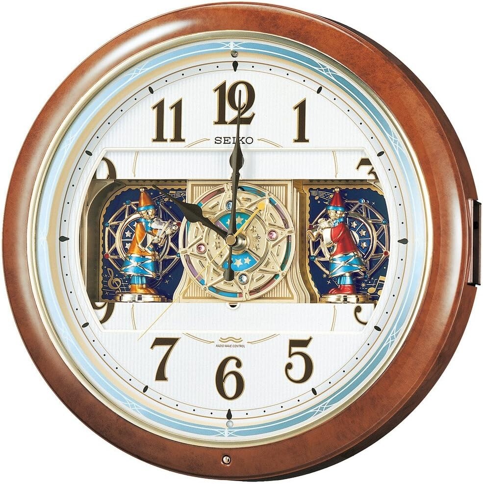 ブラウン シャンデリア置時計 カラクリ SEIKOQUARTZ SEIKO RE559H wall clock radio analog Karakuri Clock RE559H 6