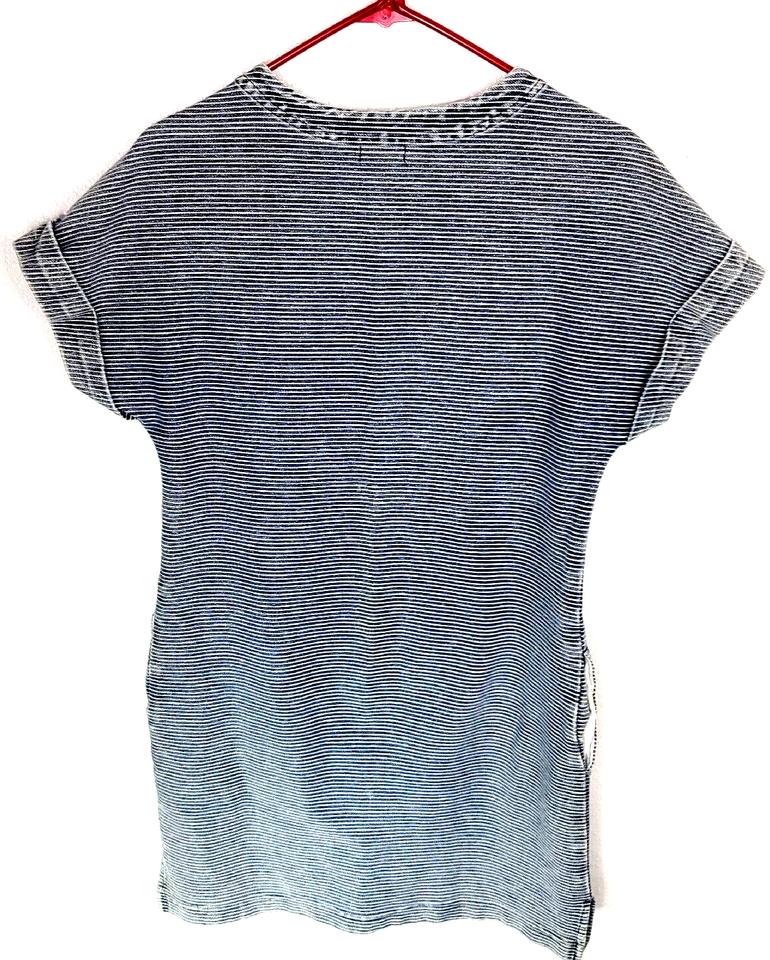 Holding Horses Dress Railroad hickory stripes Denim Pockets Knee Length