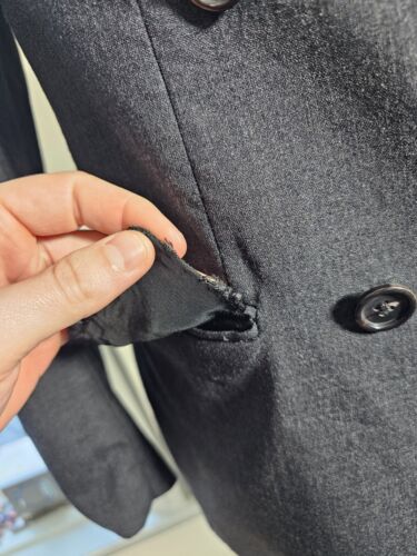 Vintage Burberry's Double Breasted Jacket Men's UK 36/37 Charcoal Black Wool - Picture 4 of 18