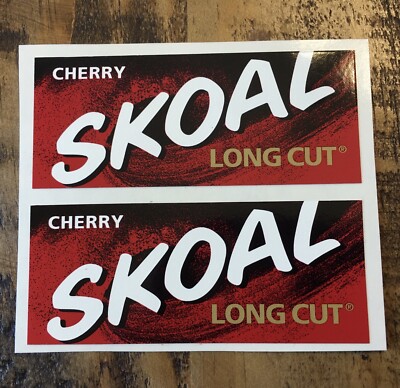 Lot 2 Rare Skoal Long Cut Cherry Vendor Retail Display Glossy Sticker  Tobacco