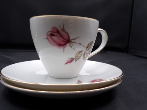 3 Piece Johann Haviland Crown Bavaria Germany Summer Rose Cup(1) Saucers(2) F25 - Picture 10 of 10