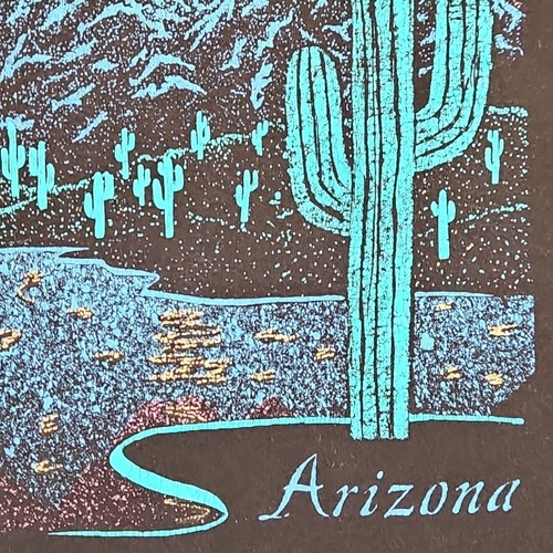 VTG 1990 Arizona Scenery Tshirt XL Wild West Southwestern Desert Glittered USA - Picture 6 of 21