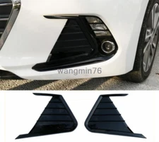 2x Black ABS Front Fog Light Lamp Frame Cover Trim For Hyundai Elantra 2017-2018