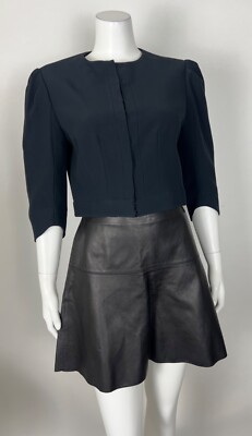 Alexander McQueen Women's Cropped Jacket 44 US 8 Solid Black