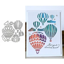 hinana Balloon Cloud Metal Die Cuts, Hot Air Balloons Cutting Dies Cut Stenci...