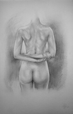 Small Nude Study #76 - 5x8''- Original Drawing on 150gsm paper (not a print)